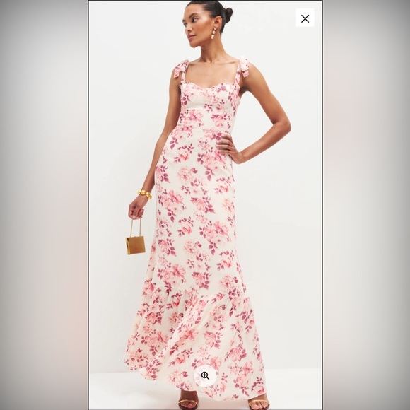 Reformation Jasen Dress Missy Pink Floral size 0 NWOT - Picture 1 of 9
